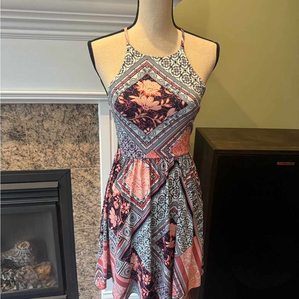 Gently loved Floral Patterned Halter Dress XS